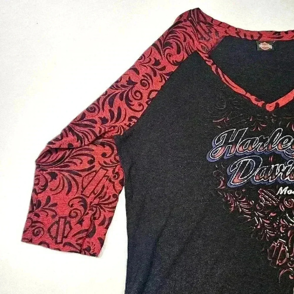 Harley-Davidson Women's Tee 3/4 Sleeves w/Burnout Logo Large Barnett El Paso, TX - Picture 6 of 16